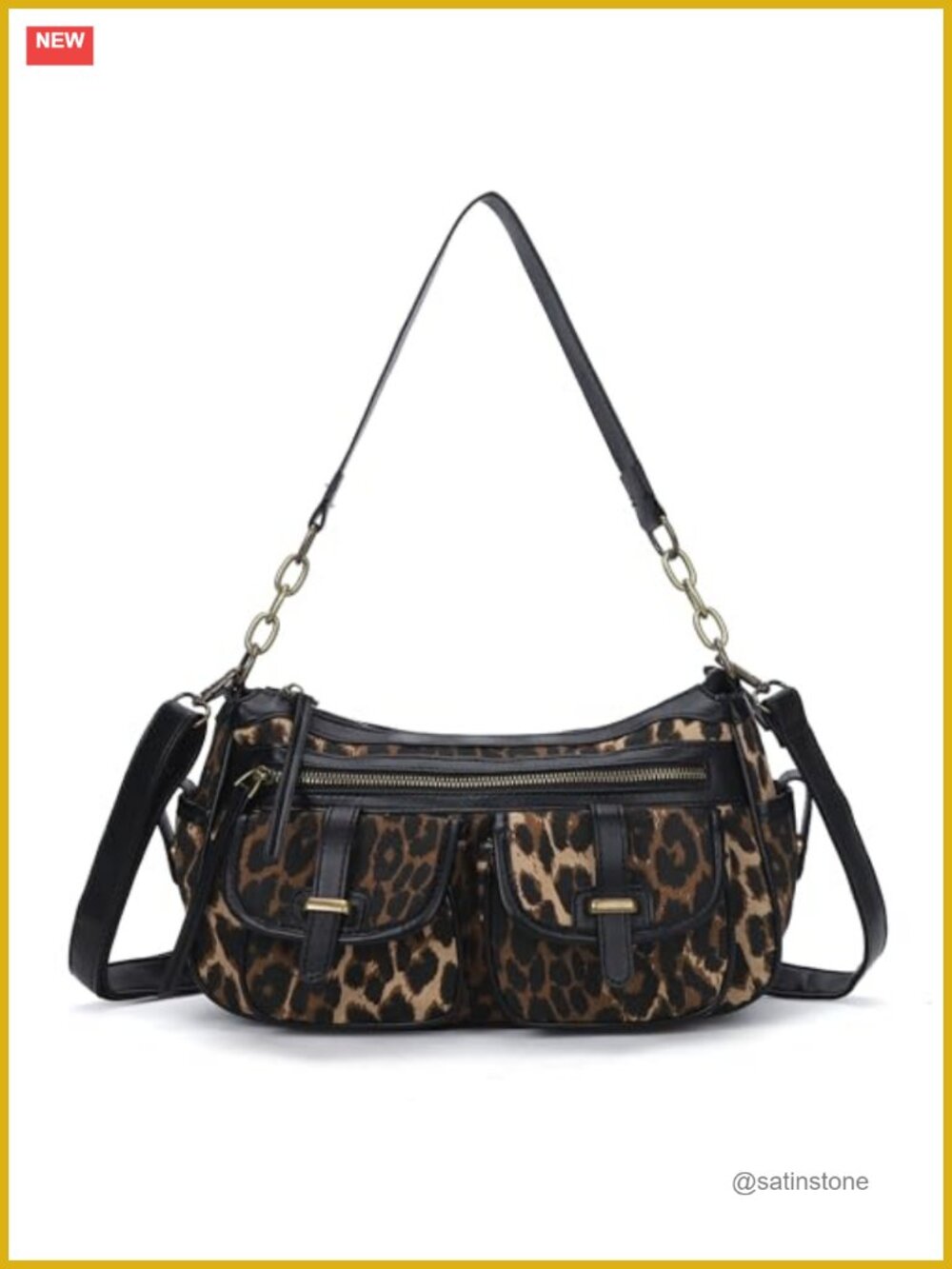PU Leather Hobo Crossbody Bag Multi Pocket Adjustable Strap